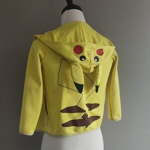 Collectible Kids Yellow Pikachu Fleece Zippered Hoodie